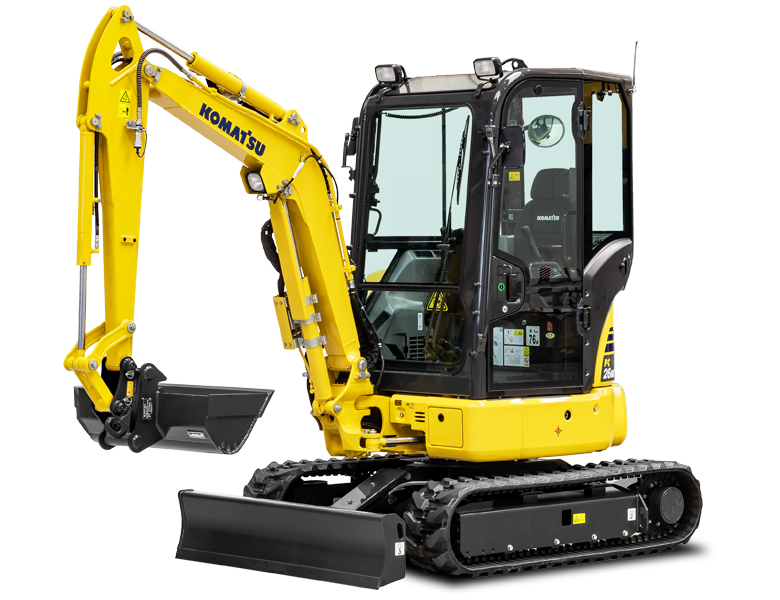 Mini-pelle Komatsu – PC26MR-5 Matériel Komatsu France SAMI TP pour entreprise de travaux publics, génie civil. Machine d'occasion et neuves. Location machine. Machine btp. Location pelle. Prix location mini-pelle.