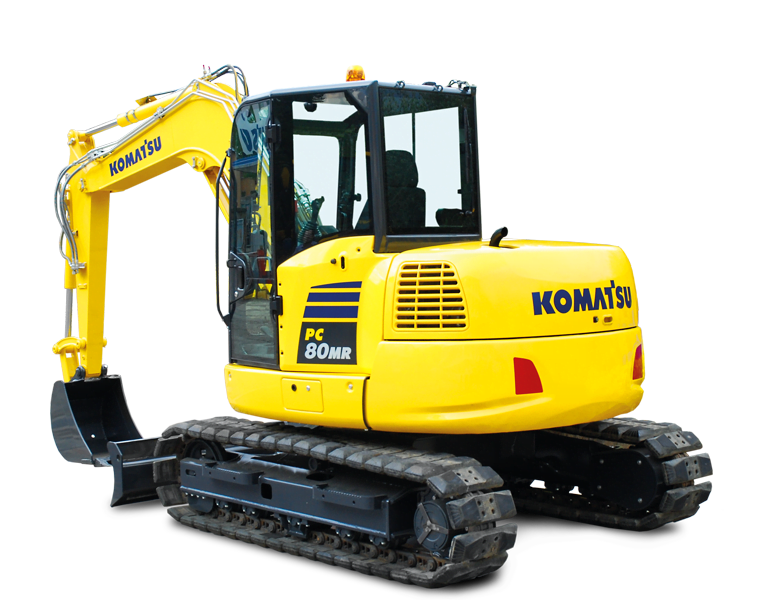 Midi-pelle sur chenilles Komatsu -PC80MR-5 Matériel Komatsu France SAMI TP pour entreprise de travaux publics, génie civil, de construction. Machine d'occasion et neuves. Location machine. Machine btp